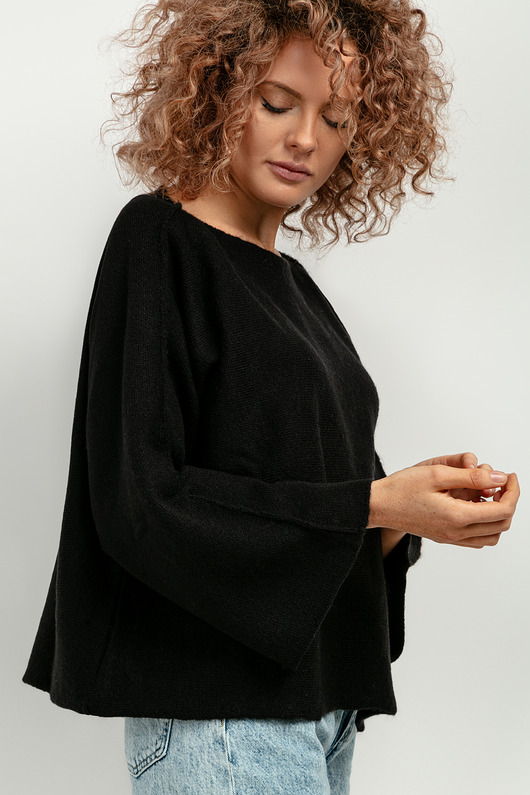 swetry damskie  Luźny sweter z szerokim rękawem, T418, one size