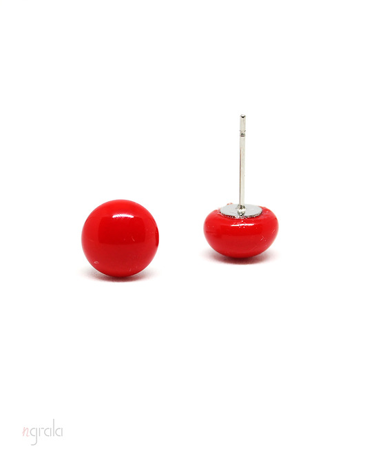 kolczyki szklane Kolczyki Opaque Red Drop