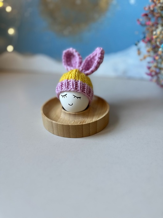 ozdoby wielkanocne Czapeczka z uszami zająca na jajka wielkanocne - 1 szt.