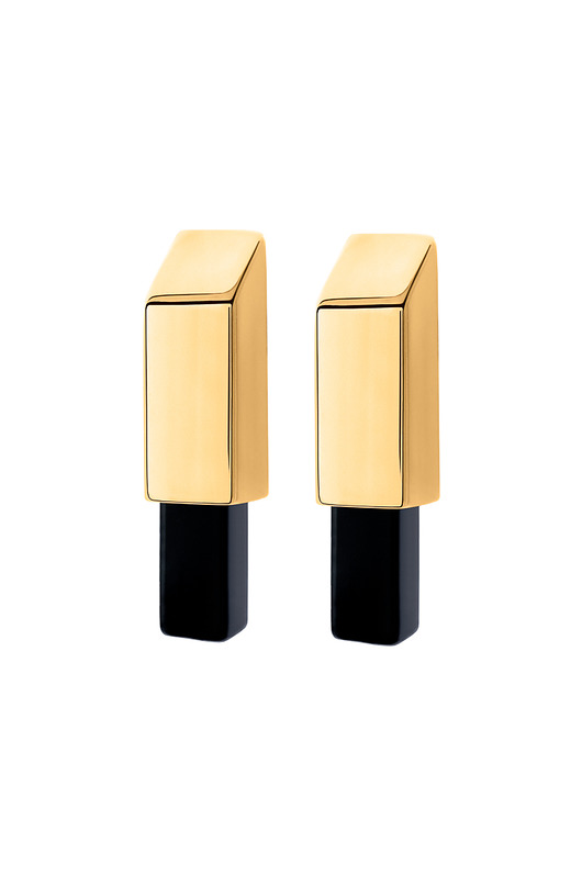 kolczyki EDGY Short/GOLD/ONYX/SHINE Daria Siwiak Jewellery
