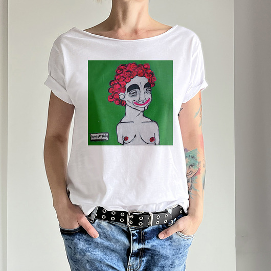 t-shirt damskie Rzut oszczepem Biały oversize