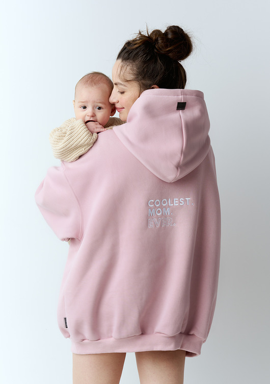 bluza z kapturem damska Bluza z kapturem COOLEST MOM EVER róż