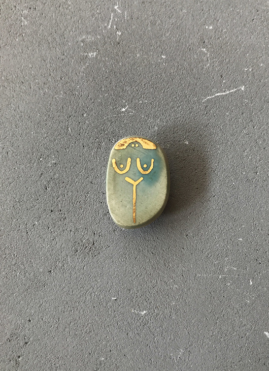 Ceramiczna broszka Ciało turkusowo-ziel ELEMTHEBRAND