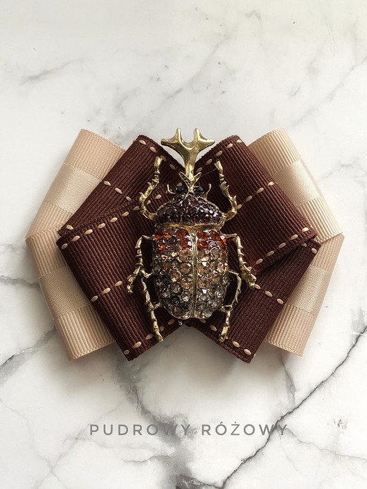 broszki Brosza z cudnym Owadem z brązowych kryształków New Jesień