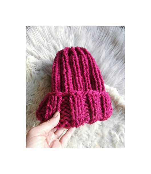 czapki damskie Czapka beanie handmade fuksja