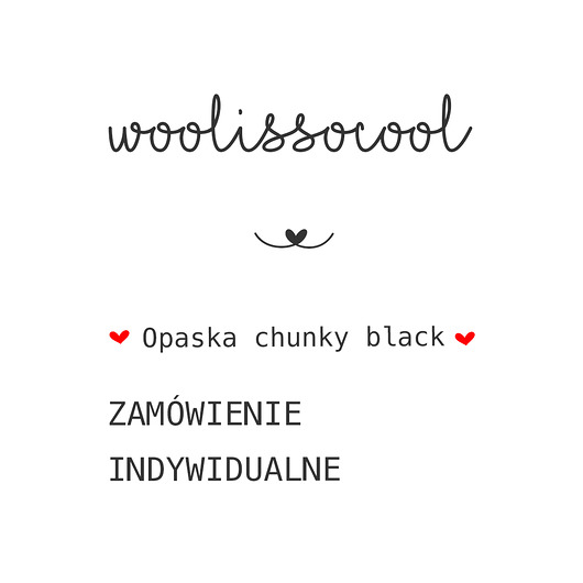 Opaska chunky black / handmade woolissocool