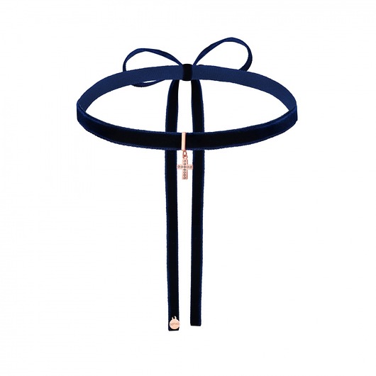 Granatowy choker z krzyżykiem SOTHO