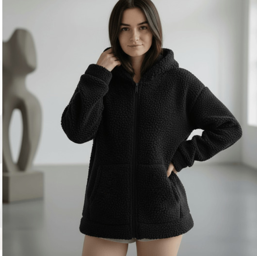 kurtki damskie Kurtka Bluza 100% Merino Teddy Baranek