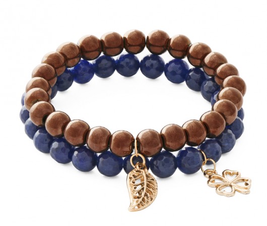 Chocolate hematite & navy blue jade set. Lavoga