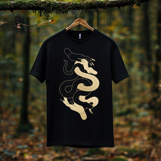 t-shirty męskie Koszulka - Alchemia Symboli, Ręce wiedźmy i węże #1