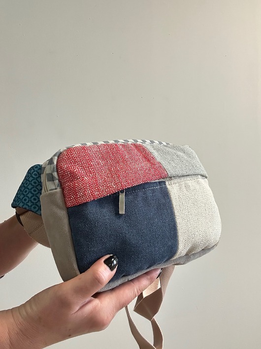 saszetka nerka Nerka patchworkowa granatowo-czerwona