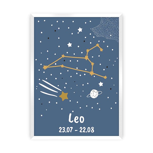 obrazy i plakaty do pokoju dziecięcego Obrazek Zodiac Leo 30x40