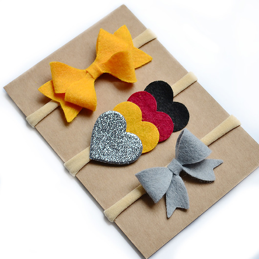 FairyBows zestaw opasek 3 sztuki serca FairyBows