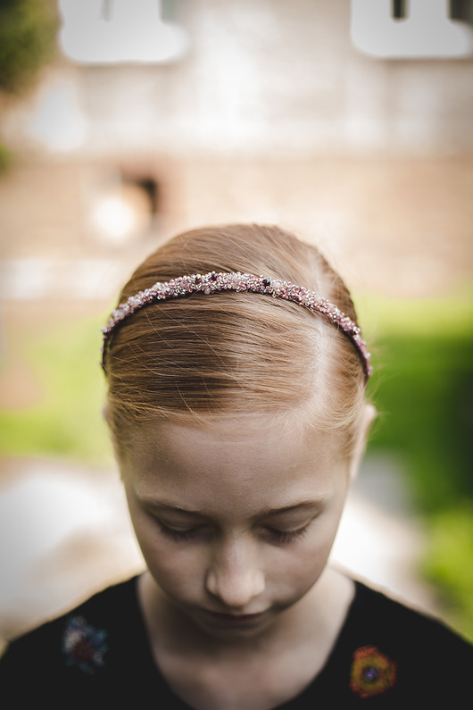 Ślubne ozdoby do włosów Opaska Dusty Rose