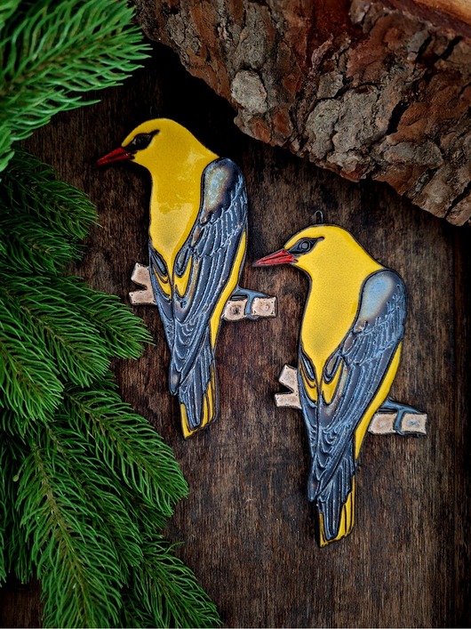 Ozdoby na ścianę Ceramiczny ptak 2 sztuki dekoracja ścienna