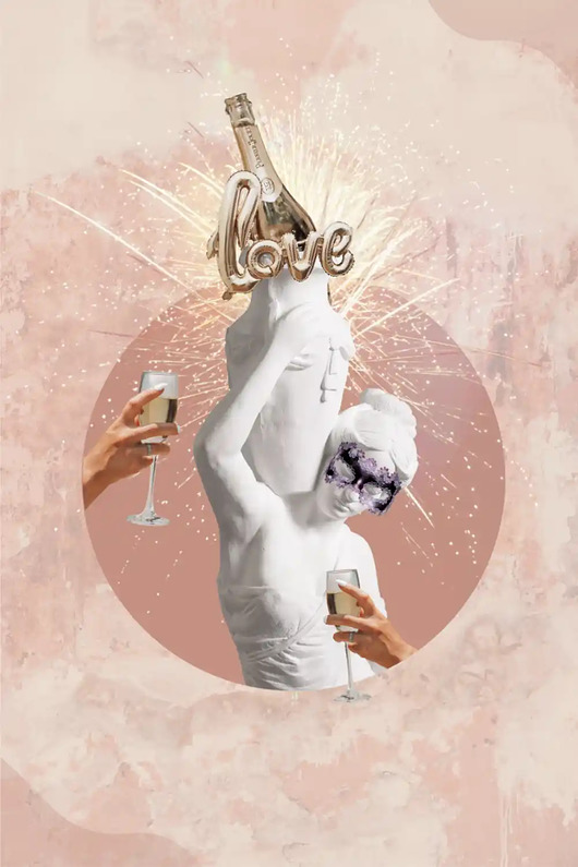 plakaty Plakat Champagne love WINTER