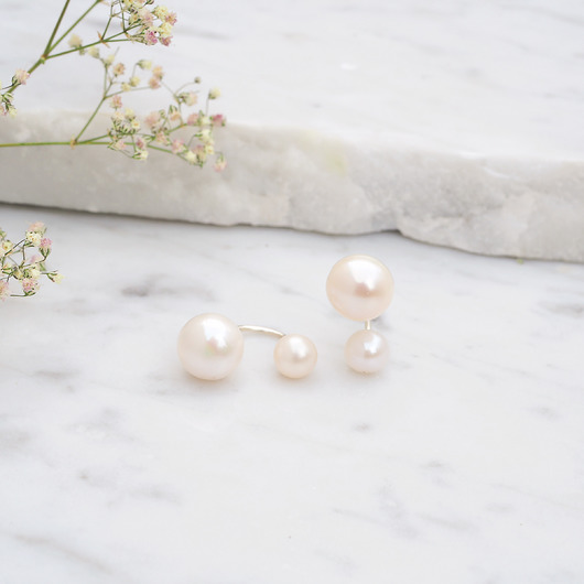 Kolczyki z perłami Twin - srebro MEIKA PEARLS