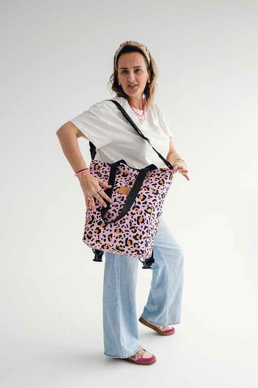 torby na ramię Torbo plecak RÓŻOWA PANTERA welurowa torba waterproof bagaż podręczny