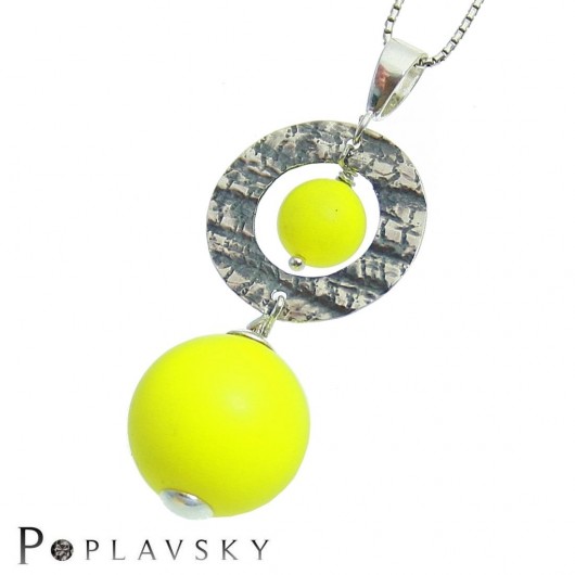 POPLAVSKY WISIOREK YELLOW FLUO srebro 925 POPLAVSKY