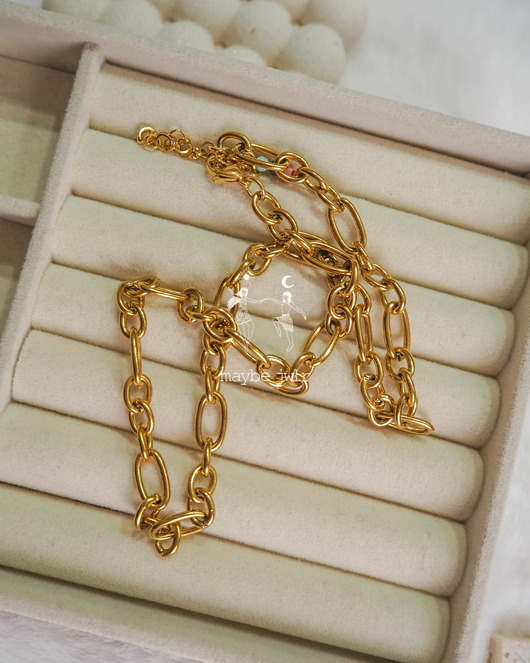 złote naszyjniki Łańcuch z dużymi ogniwami mieszanymi