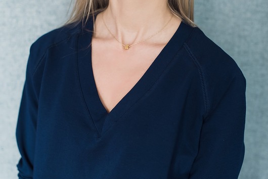 Bluza Basic V-neck Navy Blue Hello Rabbit