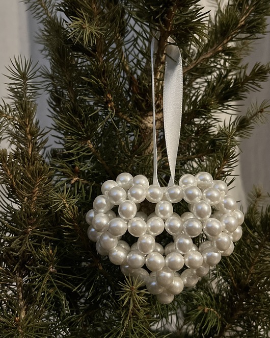 bombki PEARL HEART Preciosa White  zawieszka bombka