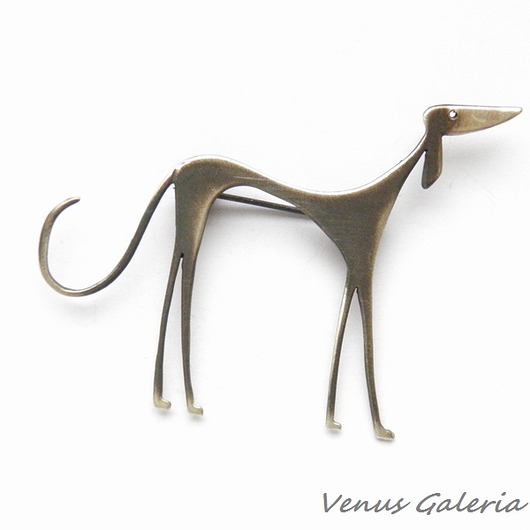 Broszka srebrna - Czarny Chart VENUS GALERIA