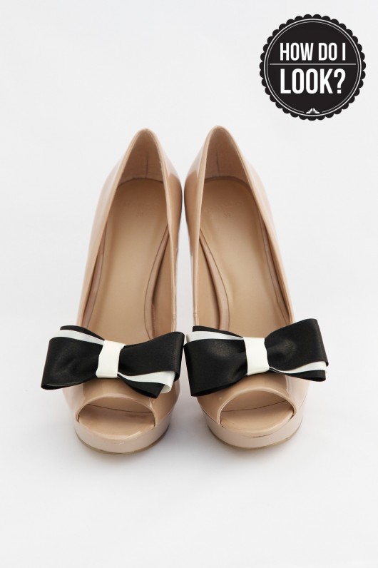 Triple Bow - Black/White - klipsy do butów HowDoILook