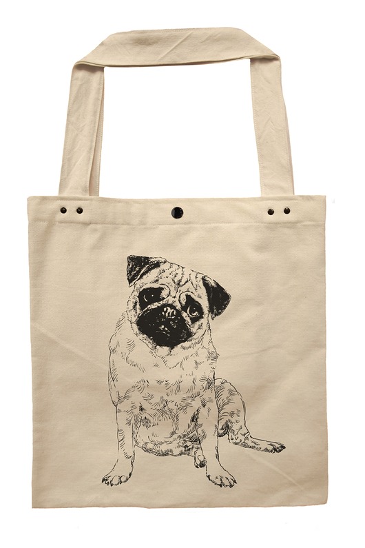 Mops - torba z grubego płótna Wild Dot