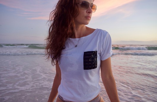 T-shirt 3D(lux) pocket - biały Cherrise