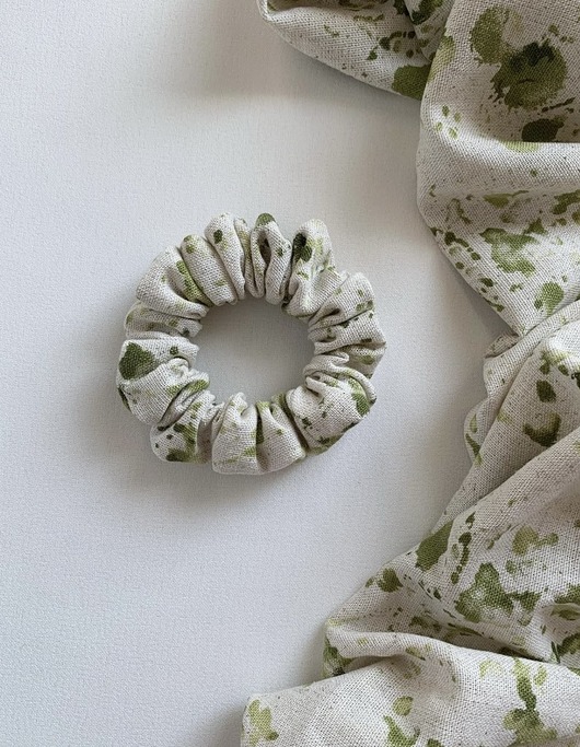 gumki do włosów Lniana gumka do włosów scrunchie Amelia