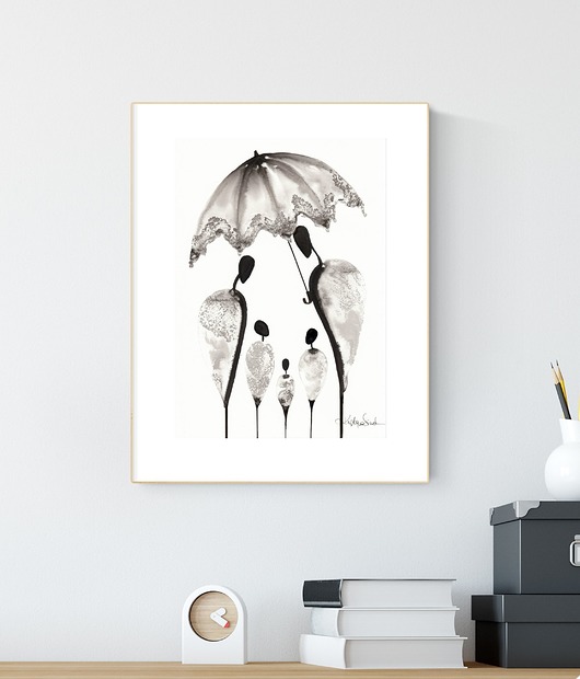 grafika A4 wykonana ręcznie, abstrakcja, Krystyna Siwek Art
