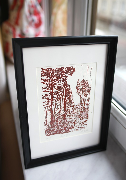 grafiki i ilustracje Linoryt "Park"