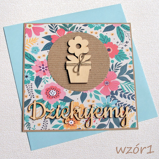 kartki scrapbooking DZIĘKUJEMY - podziękowanie RÓŻNE wzory