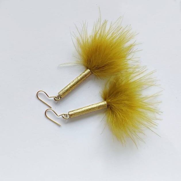 kolczyki z piórami PIÓRKO kolczyki