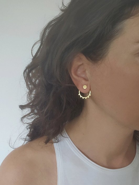 kolczyki pozłacane Kolczyki DOTS, srebro 925 pokryte 24K złotem