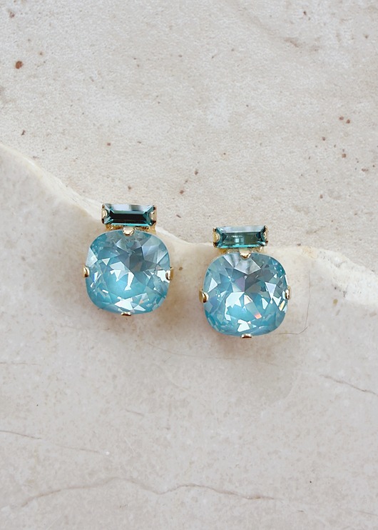 kolczyki pozłacane Kolczyki pozłacane Prema: Paradise Blue & Light Turquoise