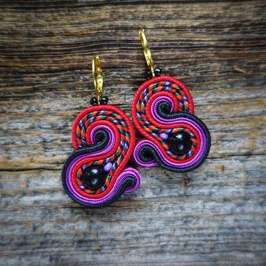 kolczyki soutache Małe kolczyki sutasz
