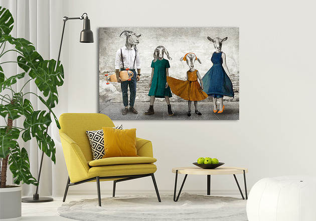 obrazy Obraz na płótnie - OBRAZ Z KOZAMI 120x80cm