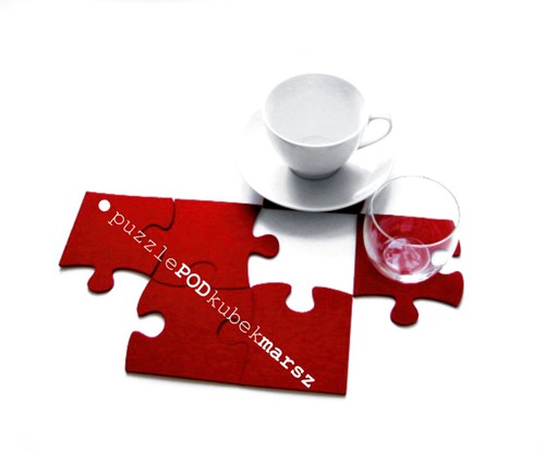 puzzle pod kubek marsz ! felt label