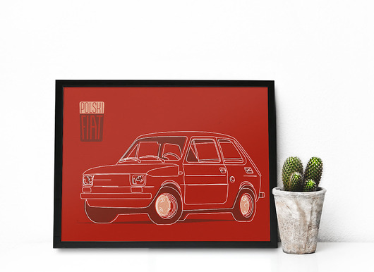 plakaty Plakat "Fiat 126p - czerwony"