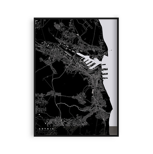 plakaty Mapa Gdyni,  Plakat Gdynia,  Mapy miast