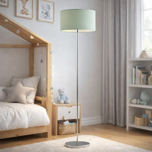 lampy do pokoju dziecka Minimalistyczna lampa stojąca do pokoju dziecka z abażurem WERONA KIDS