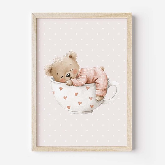 obrazy i plakaty do pokoju dziecięcego Plakat Na Ścianę Dla Dziewczynki Różowe misie nr. 2