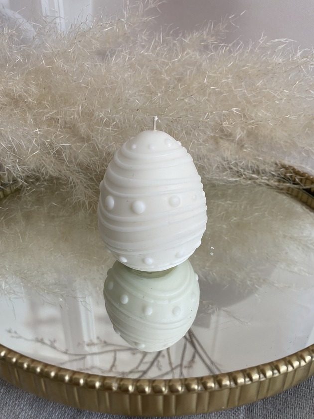 świeczniki i świece Świeca ekologiczna sojowa dekoracyjna jajko wielkanocne kolor wosku naturalny