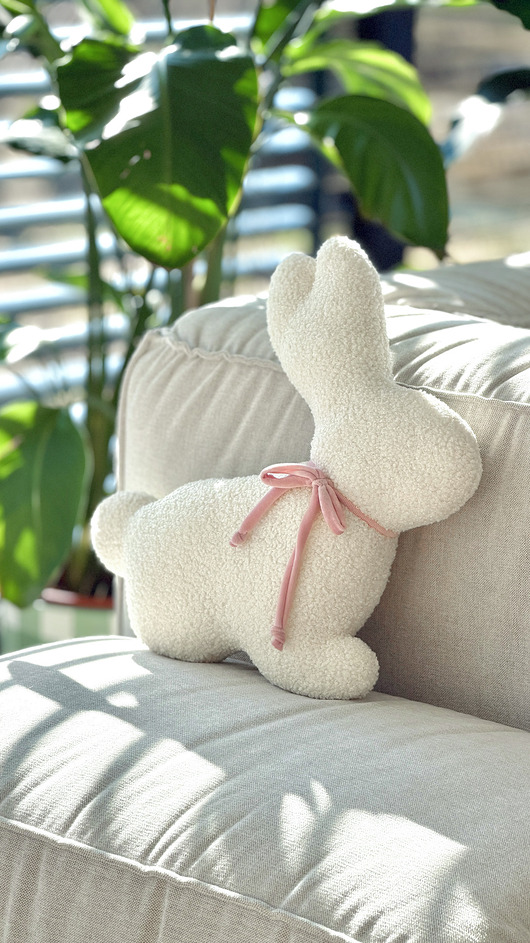 poduszki, poszewki - różne Poduszka zajączek zając boucle off white