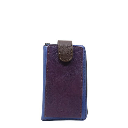 torby na ramię Torebka na telefon portfel 2w1 skórzany dwa paski pojemny zero waste OLIVKA