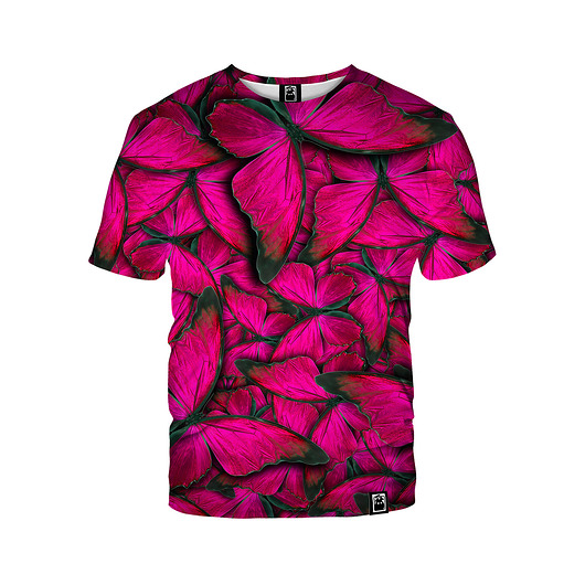 t-shirt damskie Damski T-shirt DR.CROW Butterfly Pink