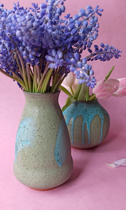 wazony Ceramiczny wazon zieleń i turkus