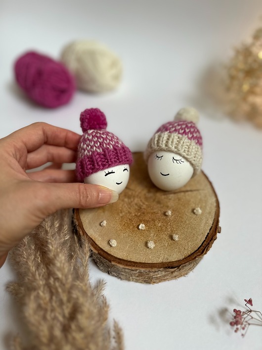 jajka wielkanocne Czapeczki na jajka wielkanocne - zestaw 2 szt.